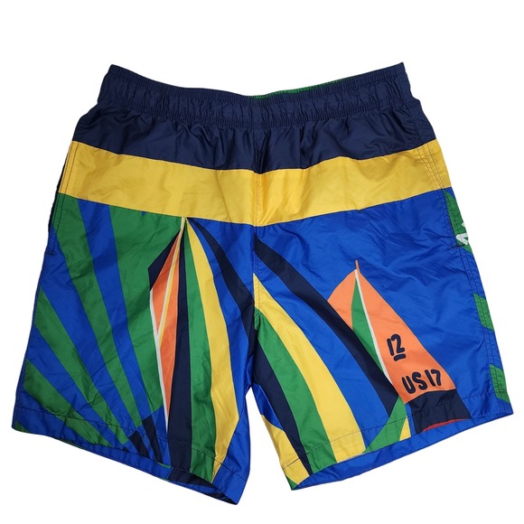 Polo Ralph Lauren Swim Shorts Men's Medium Trunks Newport Nautical Color Block‎ - Picture 1 of 7